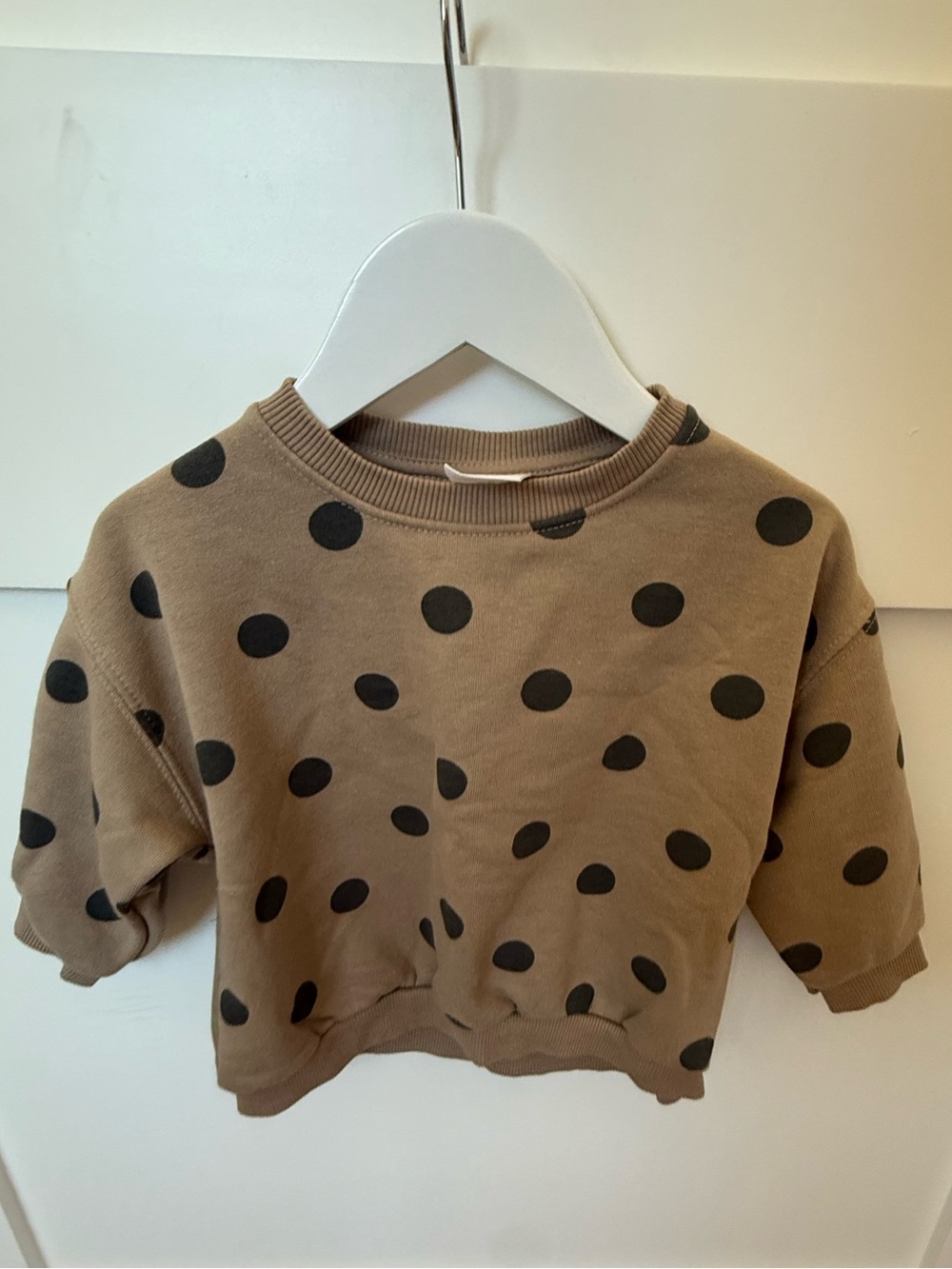 ZARA Beige Polka Dot Sweatshirt